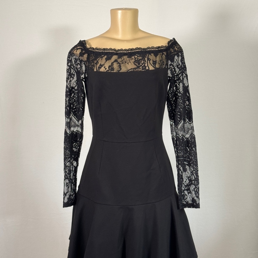 BB Dakota Black Off the Shoulder Fit and Flare Dress